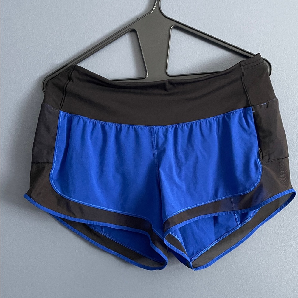 Lululemon Blue and Black Running Shorts